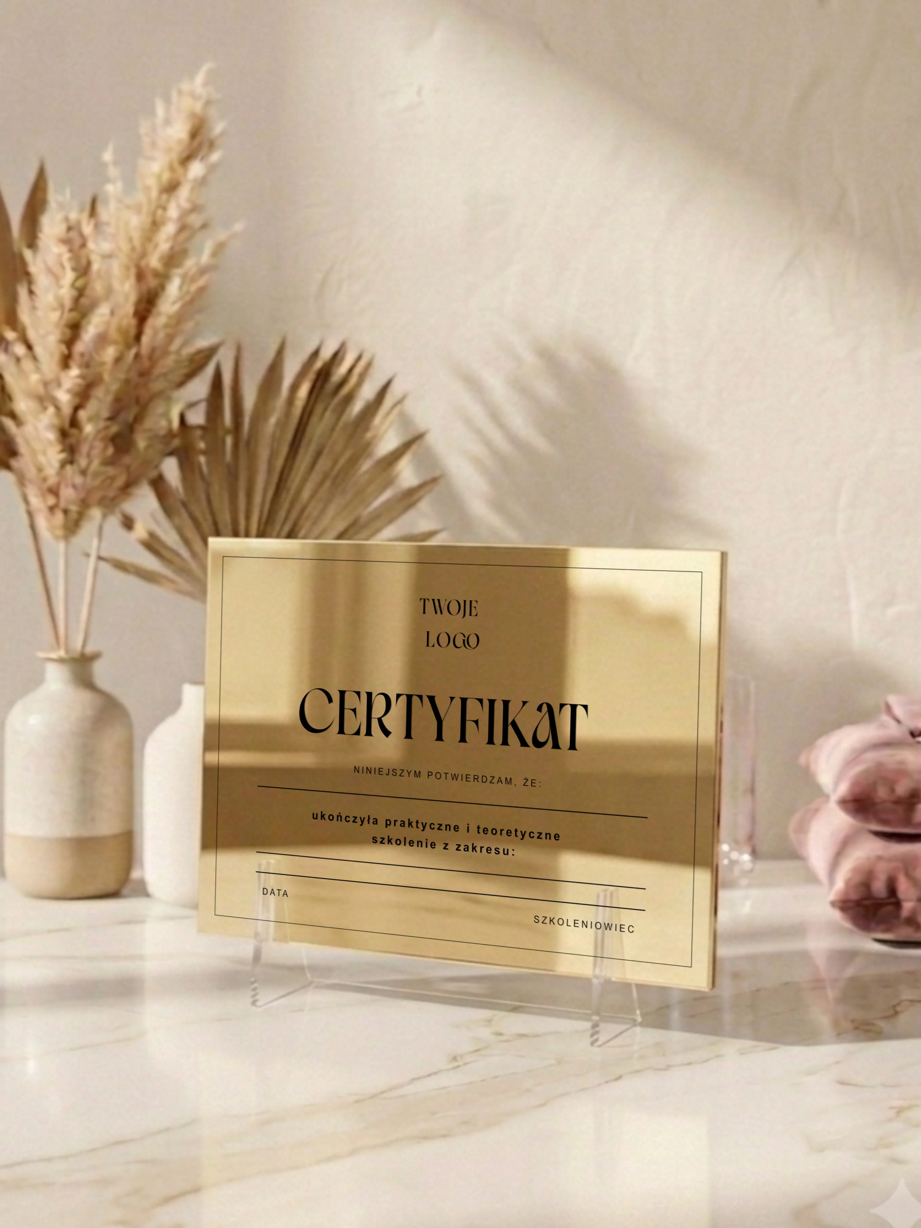 Certyfikat z plexi z nadrukiem UV – A4 | Manufaktura Chaosu