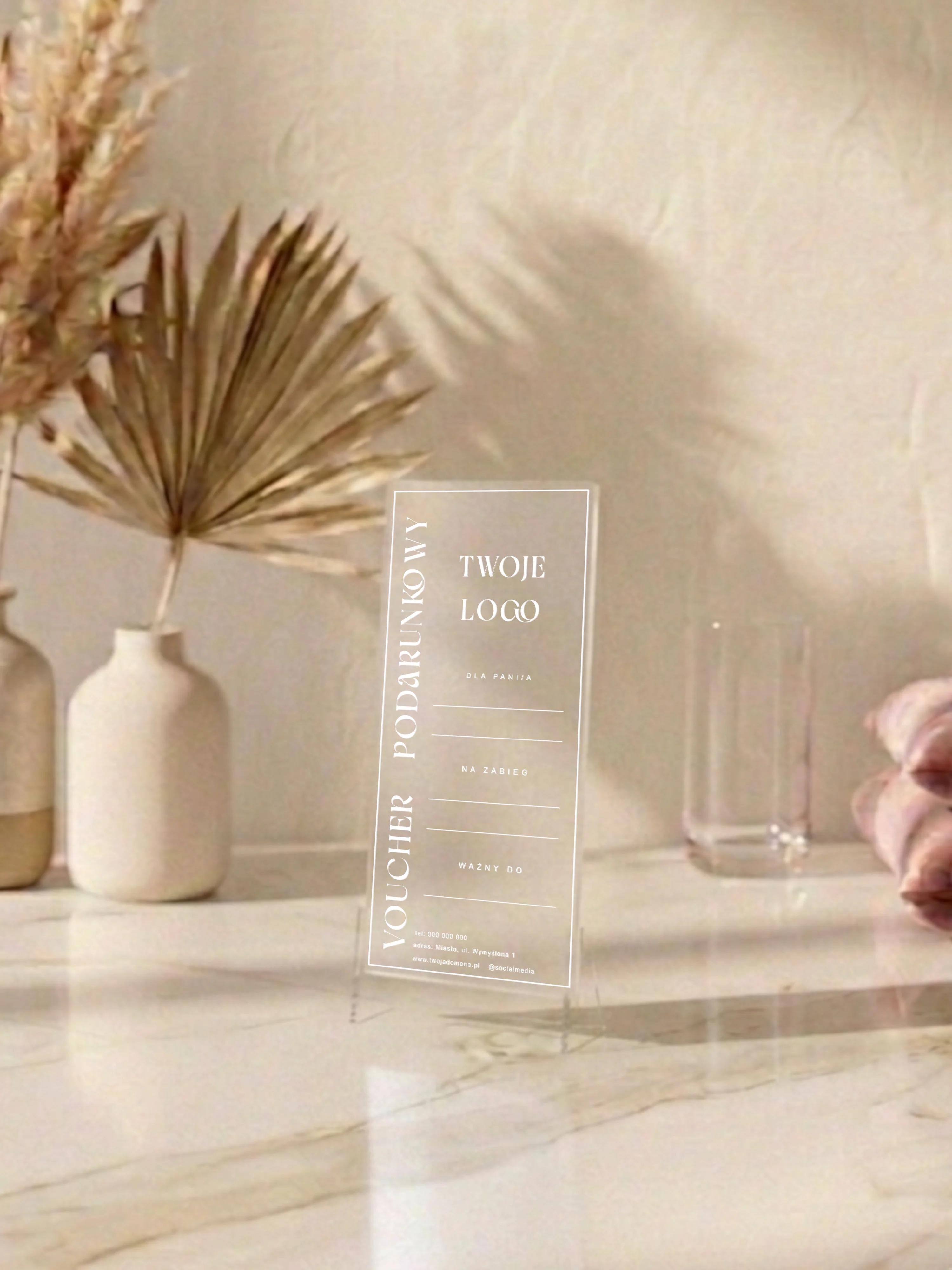 Voucher z plexi z nadrukiem UV – 10 x 20 | Manufaktura Chaosu