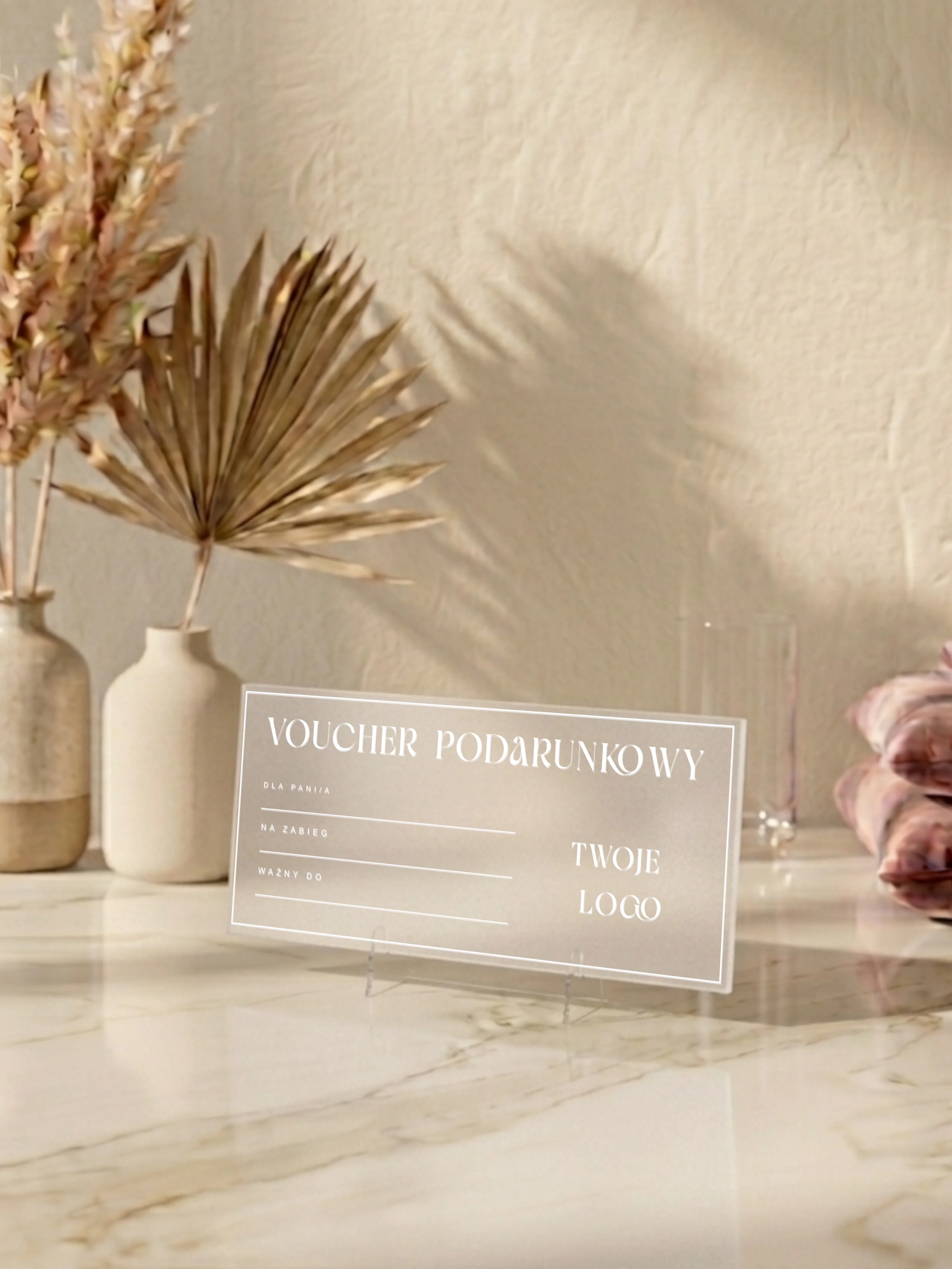 Voucher z plexi z nadrukiem UV – 10 x 20 | Manufaktura Chaosu